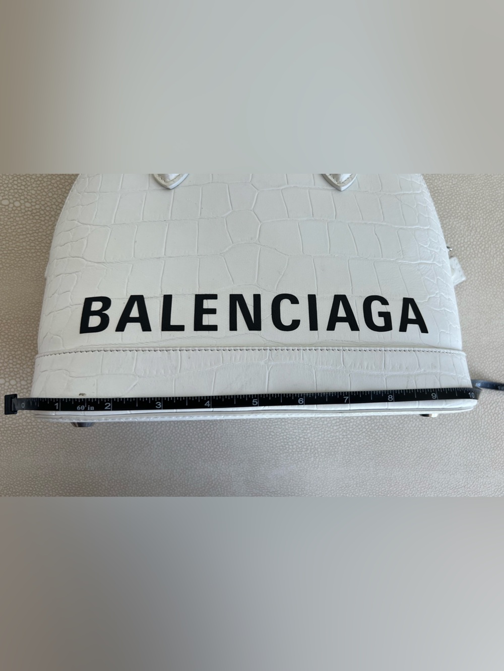 Balenciaga White ville top handle bag with Black Logo - Picture 11 of 16